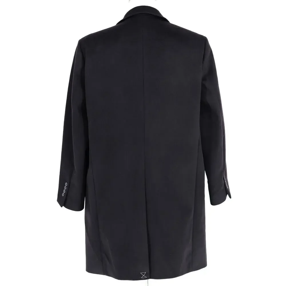 Brooks Brothers Men's Black Wool Mid Length Casual Classic Overcoat Size 46R